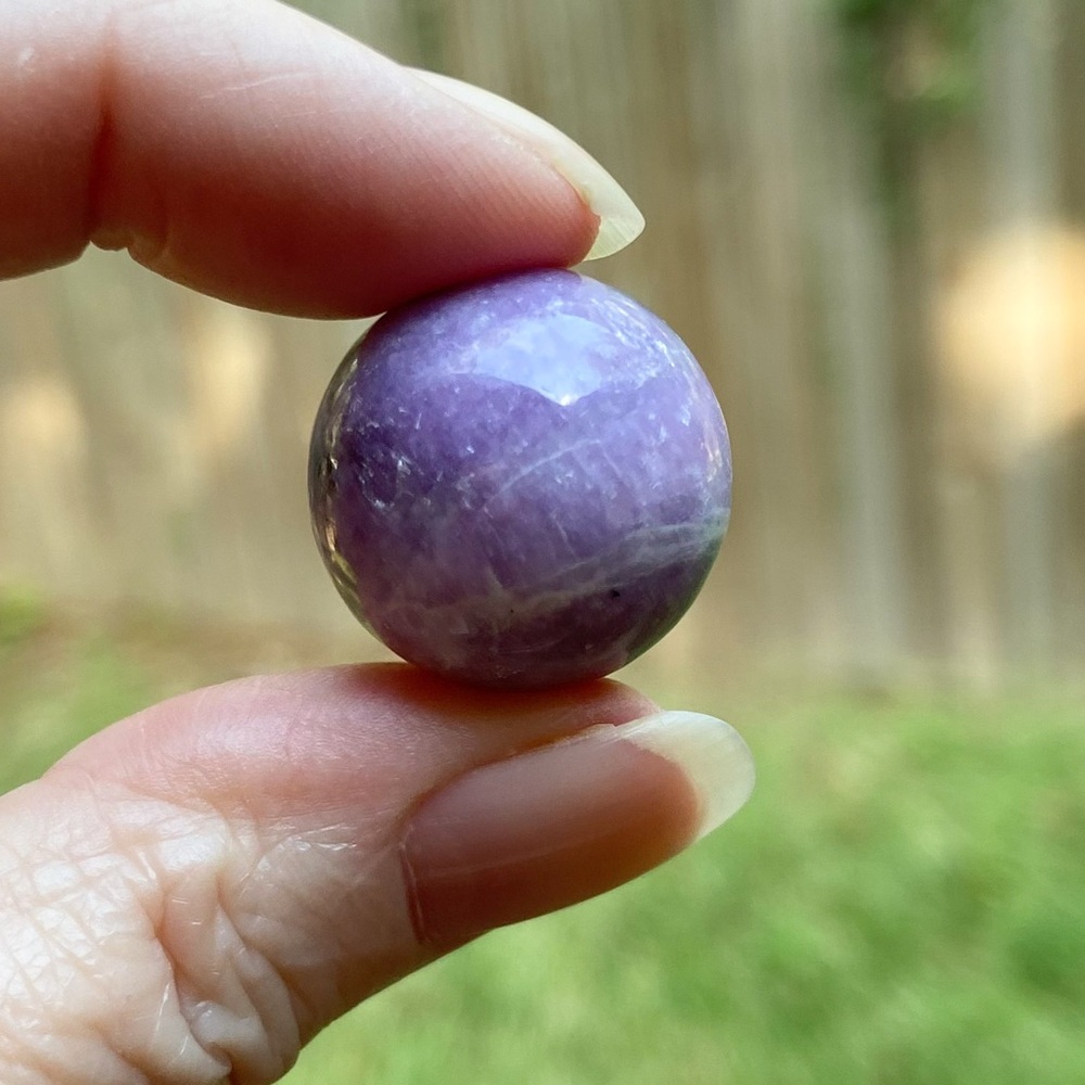 Lepidolite Crystal Sphere. Positive Vibration Energy Healing Spiritual Stone - Picture 8 of 12